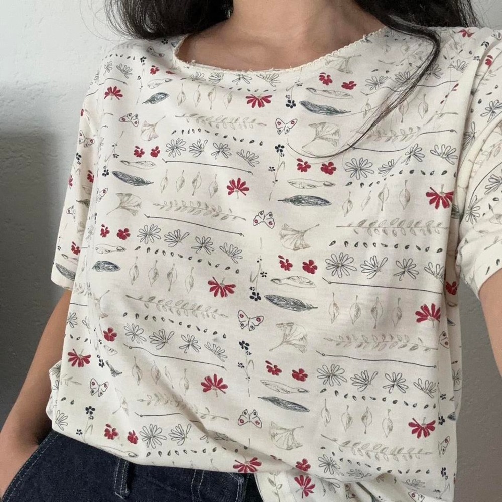 Vintage Basic Editions Whimsical Forest Fairy Short Sleeve Tee Size Large